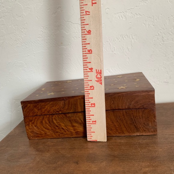 Celestial Stars and Moon Brass Inlay Jewelry Storage Box - Picture 11 of 11